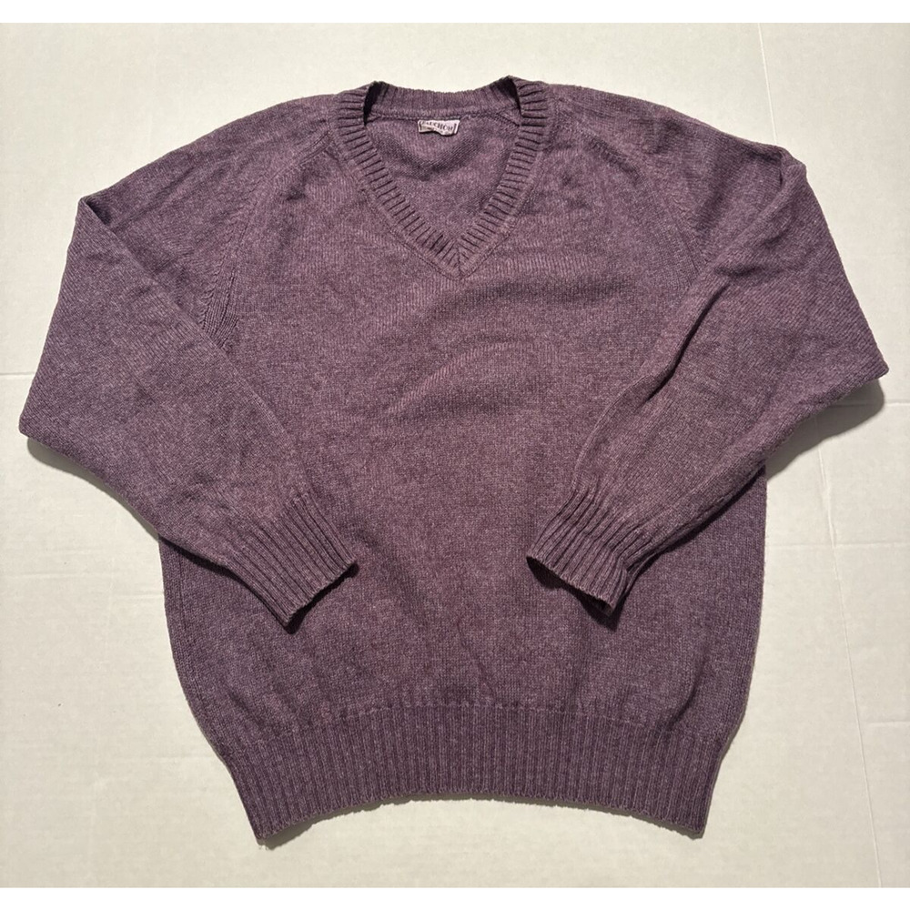 Fauchon Vintage Wool Blend Knit Sweater Mens XL Made in Italy Purple